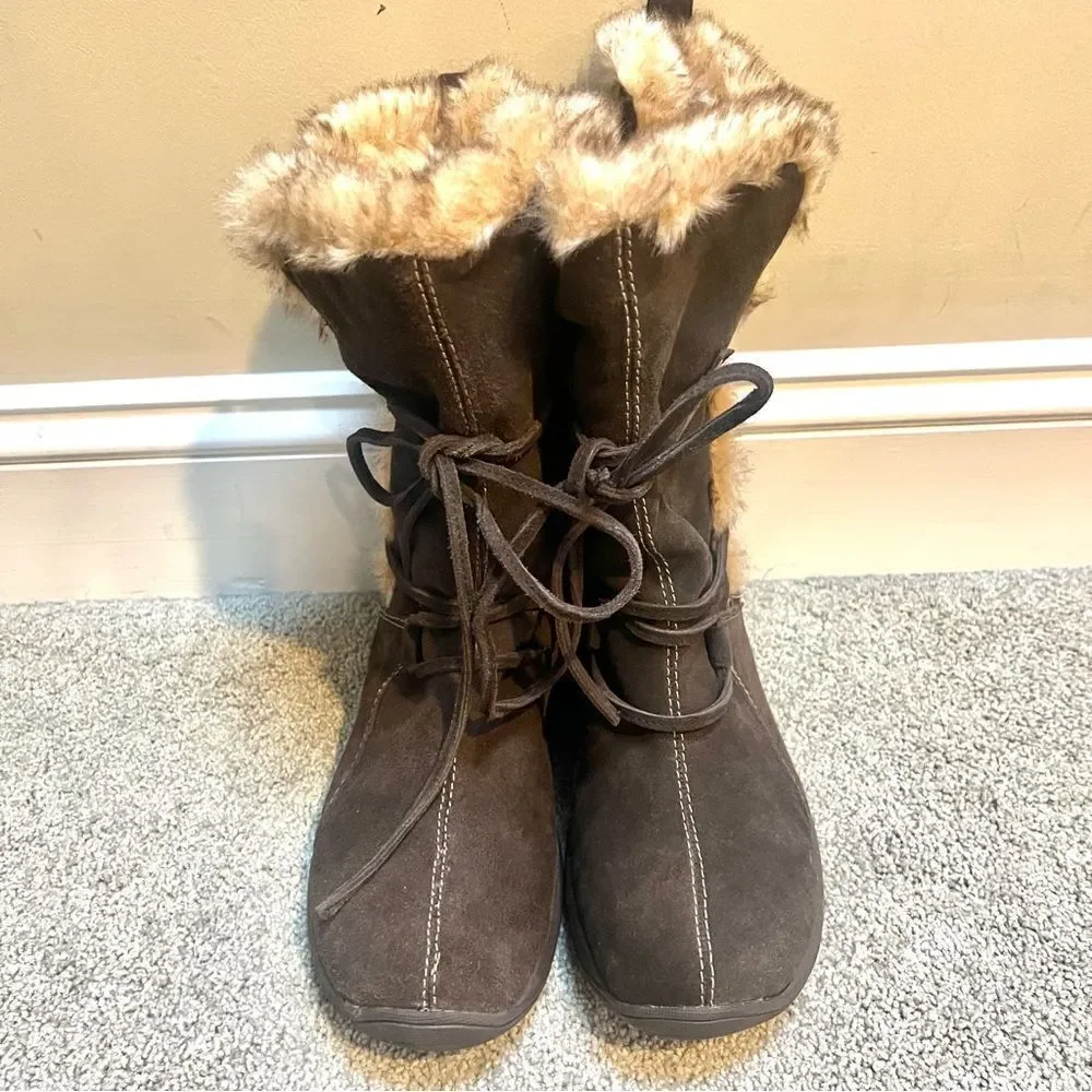 Ruff hewn new suede fur lined winter boots. Sz 9